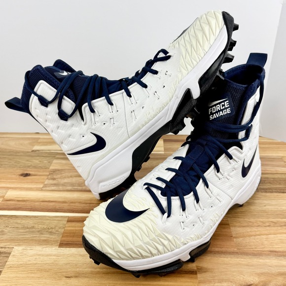 Nike Force Savage Pro 2 Football Cleats‎ High Top White Navy Mens 14 Wide main image 10